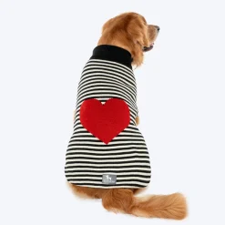 HUFT Sweetheart Stripe Sweater For Dog - Black & White