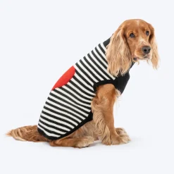 HUFT Sweetheart Stripe Sweater For Dog - Black & White
