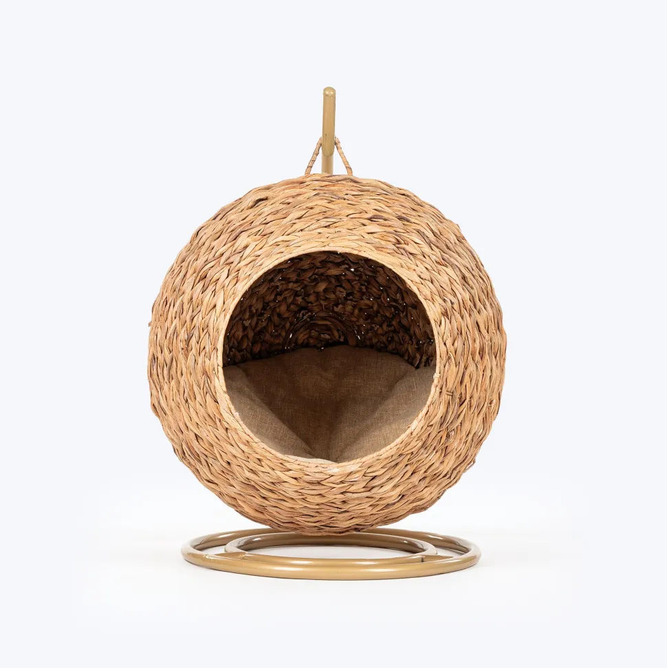 HUFT Swing And Snooze Bed With Cushion For Cat - Brown