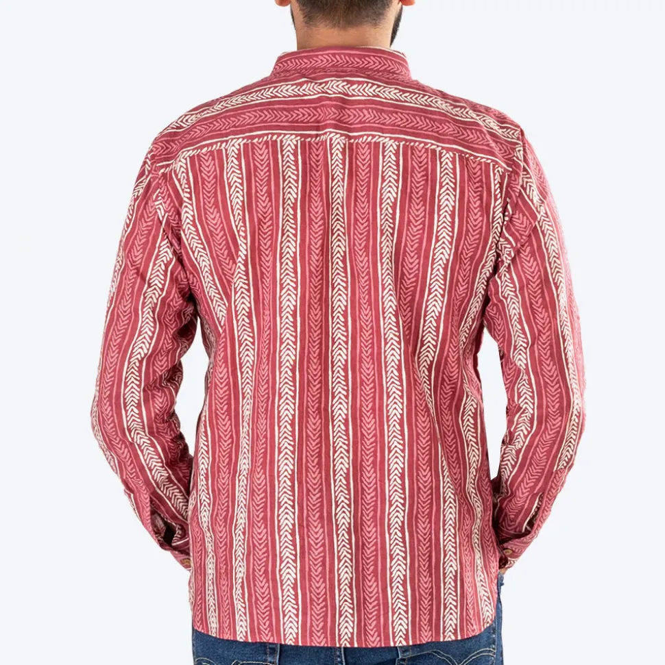 HUFT The Indian Collective Gul Human Shirt - Maroon