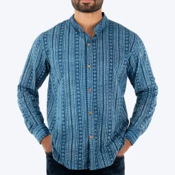 HUFT The Indian Collective Pankti Human Shirt - Indigo