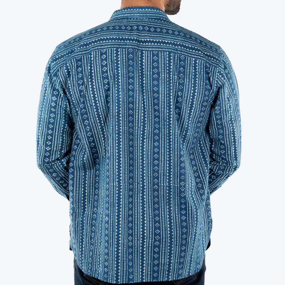 HUFT The Indian Collective Pankti Human Shirt - Indigo
