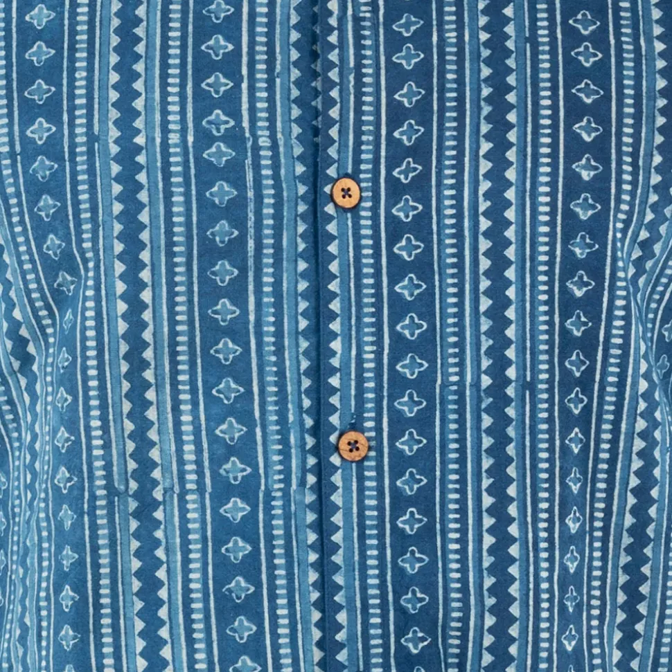 HUFT The Indian Collective Pankti Human Shirt - Indigo