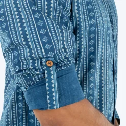 HUFT The Indian Collective Pankti Human Shirt - Indigo