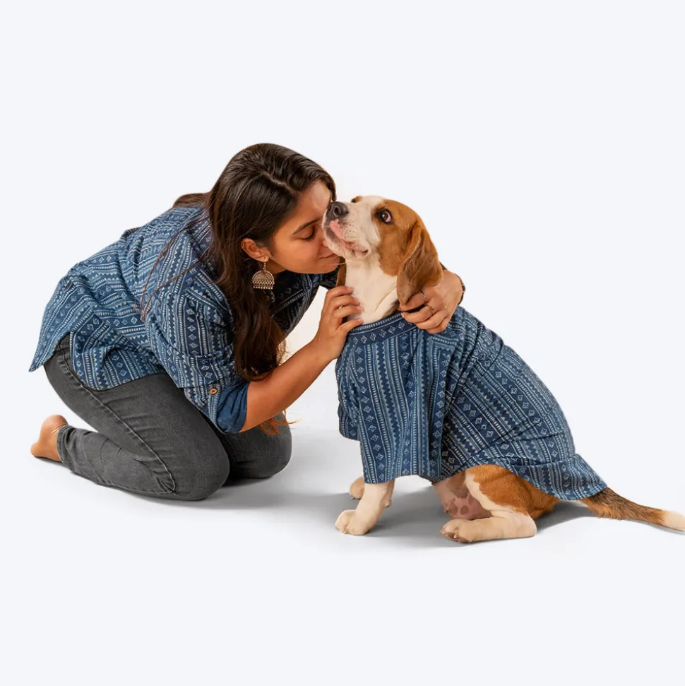 HUFT The Indian Collective Pankti Human Shirt - Indigo