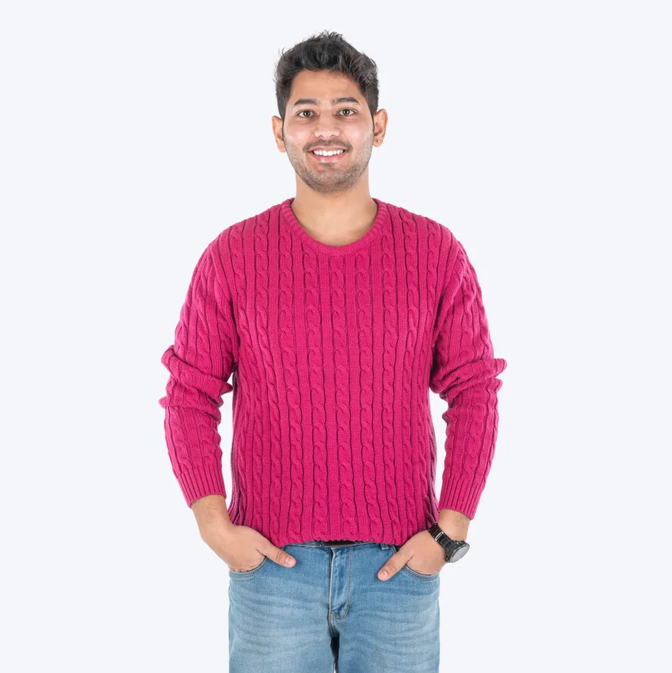HUFT Twinning Classic Sweater For Hoomans - Orchid Flower Pink