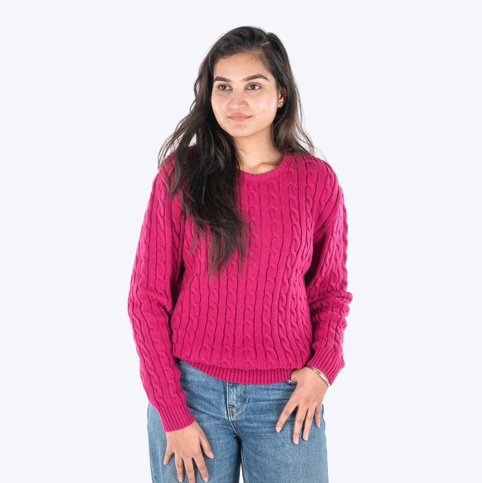 HUFT Twinning Classic Sweater For Hoomans - Orchid Flower Pink