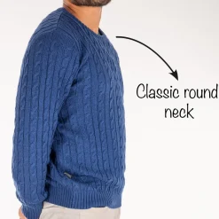 HUFT Twinning Classic Sweater For Hoomans - Lazuli Blue