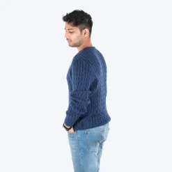 HUFT Twinning Classic Sweater For Hoomans - Lazuli Blue