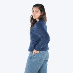 HUFT Twinning Classic Sweater For Hoomans - Lazuli Blue