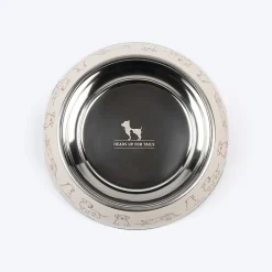 HUFT Wag And Doodle Printed Melamine Bowl With Steel Inserts For Dogs - Beige