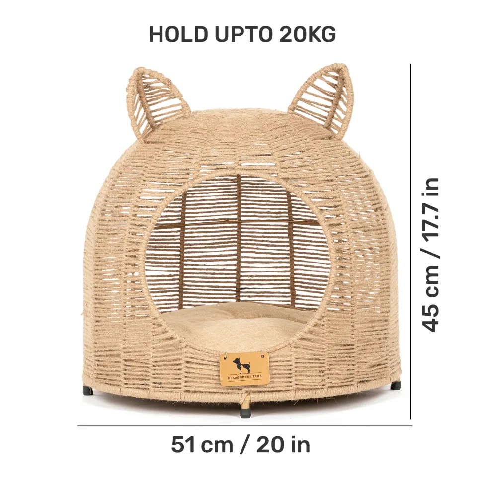 HUFT Whisker Snooze Chair With Cushion For Cat - Brown