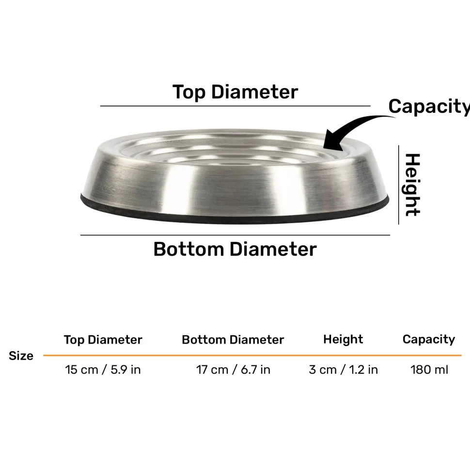 HUFT Whiskerlicks Classic Steel Bowl For Cat