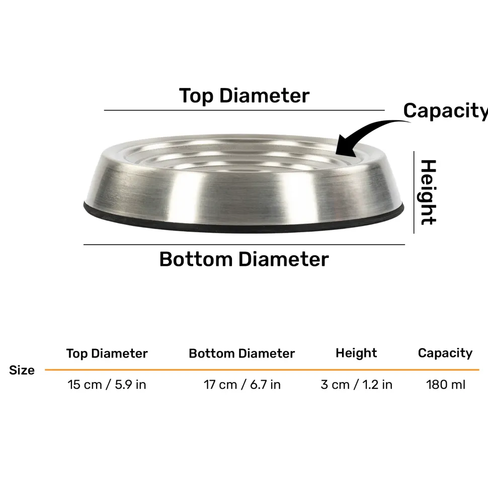 HUFT Whiskerlicks Classic Steel Bowl For Cat