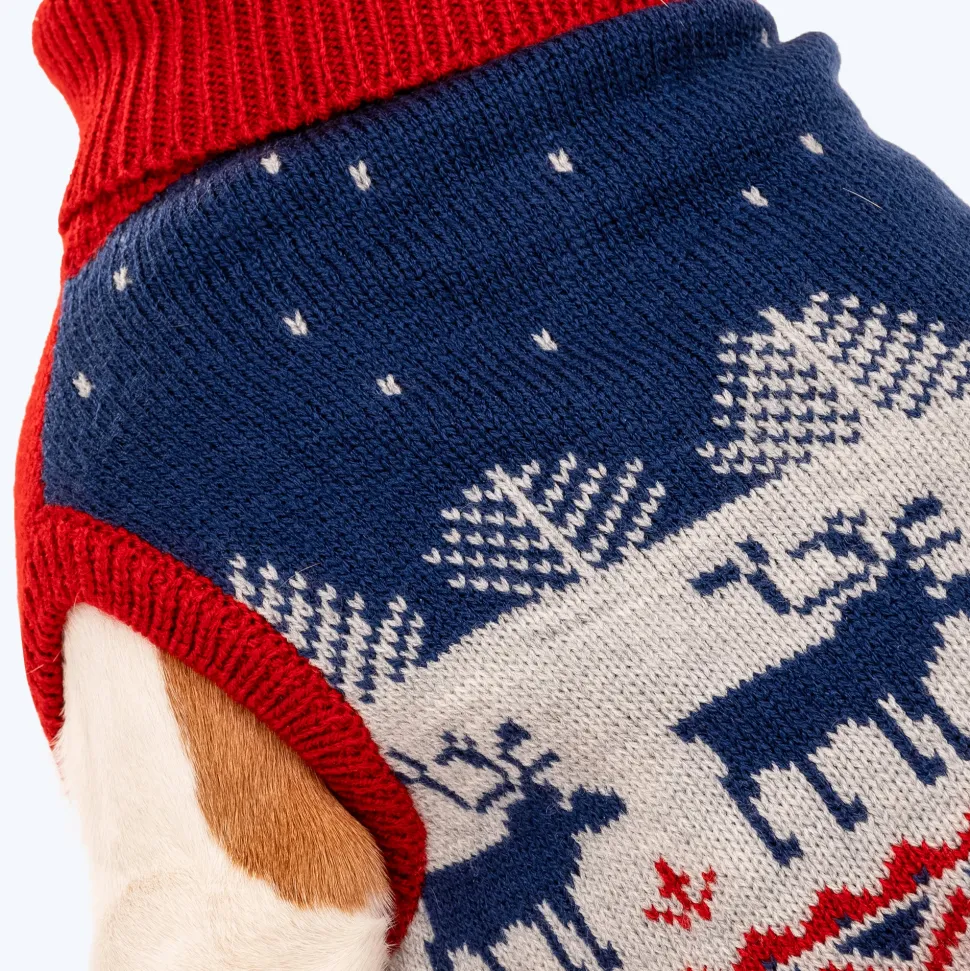 HUFT Winter Miracle Sweater For Dogs - Red & Blue