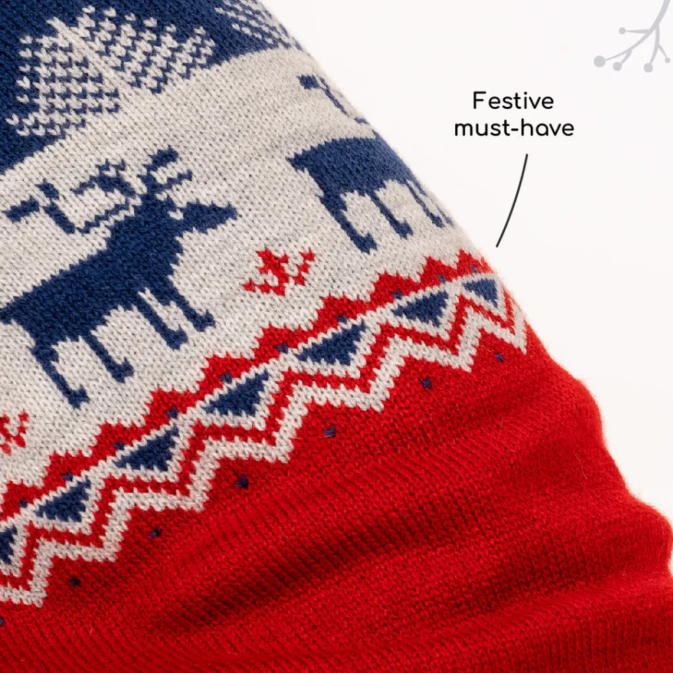 HUFT Winter Miracle Sweater For Dogs - Red & Blue