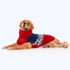 HUFT Winter Miracle Sweater For Dogs - Red & Blue