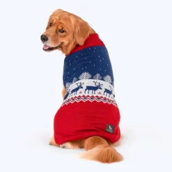 HUFT Winter Miracle Sweater For Dogs - Red & Blue