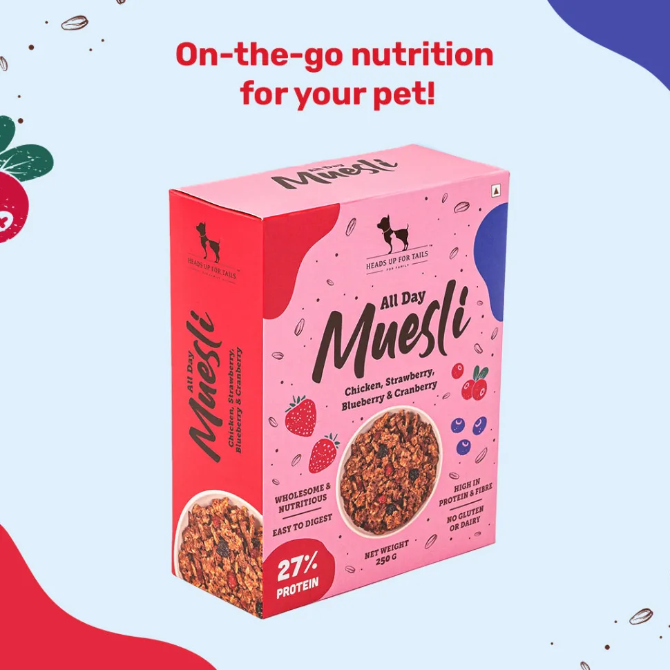HUFT All Day Muesli with Strawberry, Blueberry and Cranberry Doggie Treats - 250 g