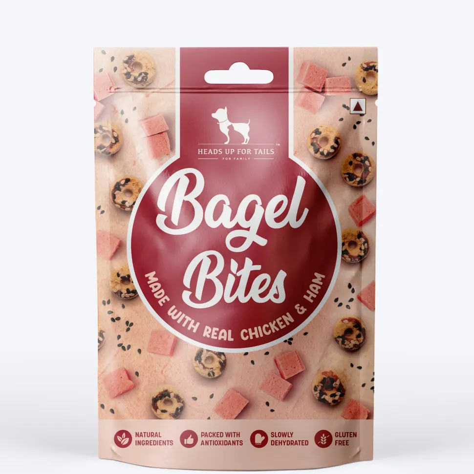 HUFT Bagel Bites Made With Real Chicken & Ham Treat For Dog - 140 gm