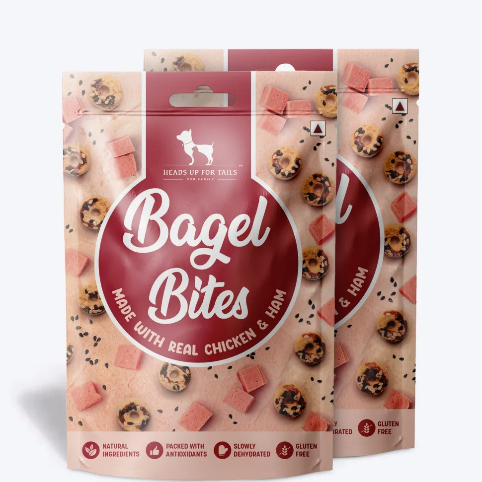 HUFT Bagel Bites Made With Real Chicken & Ham Treat For Dog - 140 gm