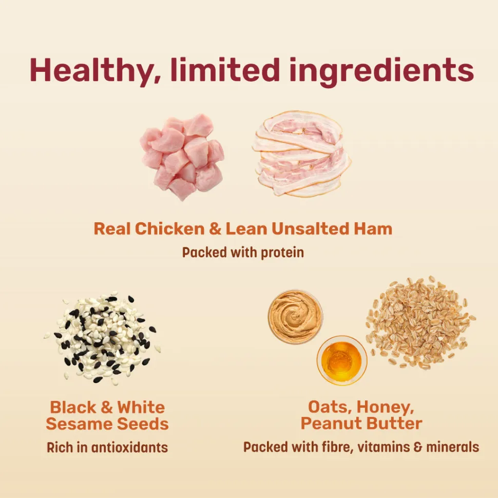 HUFT Bagel Bites Made With Real Chicken & Ham Treat For Dog - 140 gm