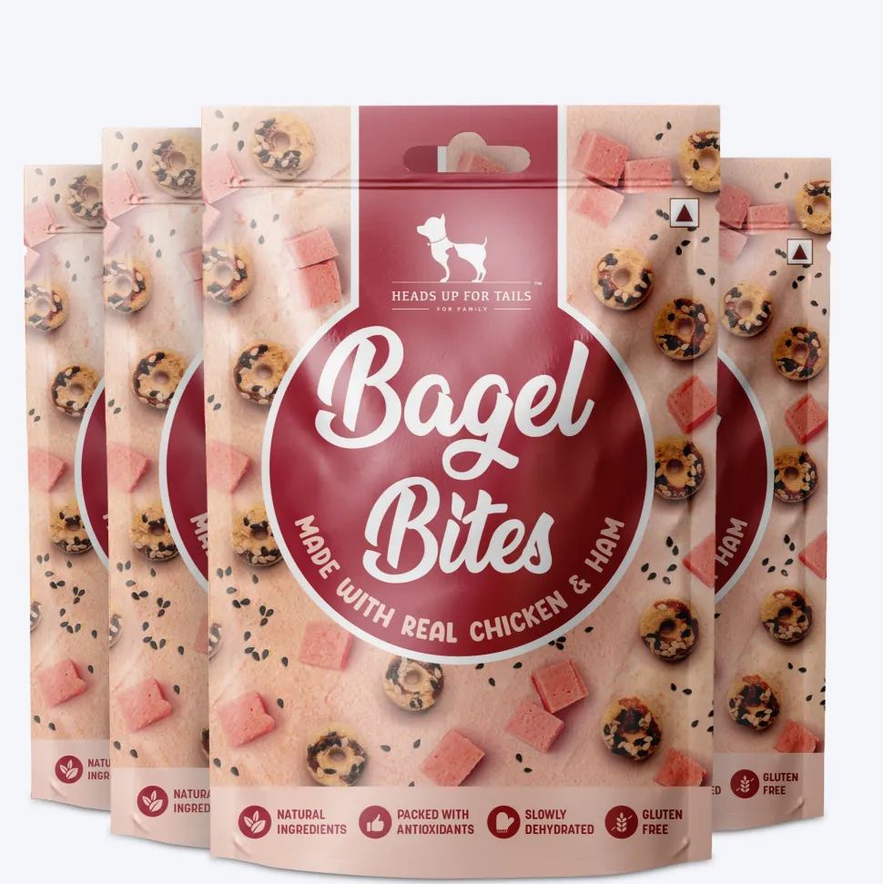 HUFT Bagel Bites Made With Real Chicken & Ham Treat For Dog - 140 gm