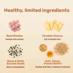 HUFT Bagel Bites Made With Real Chicken & Cheese Treat For Dog - 140 gm
