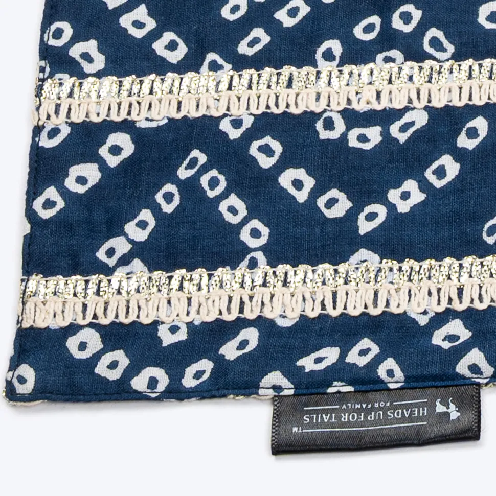 HUFT Bandhani Bandhan Knot Bandana For Dog - Indigo Blue