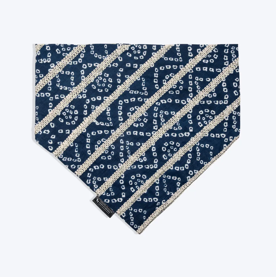 HUFT Bandhani Bandhan Knot Bandana For Dog - Indigo Blue