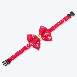 HUFT Bandhani Breeze Bowtie With Strap For Dog - Red
