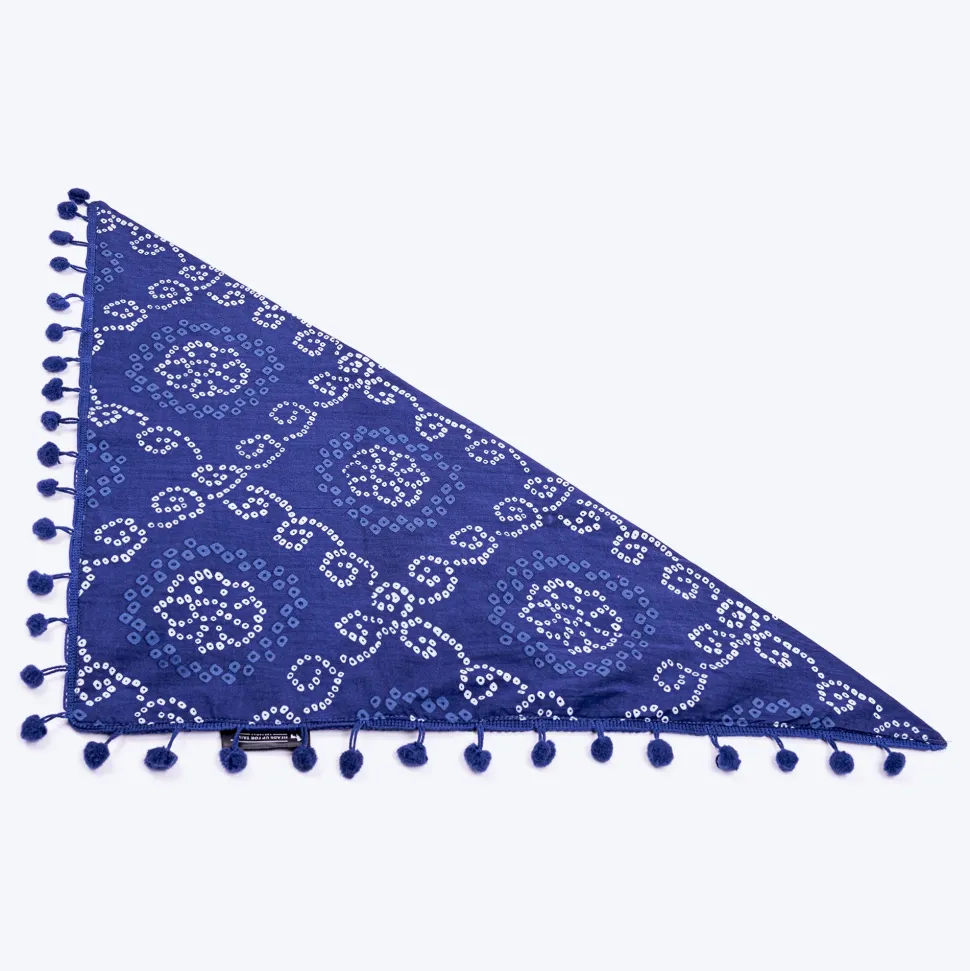 HUFT Bandhani Breeze Knot Bandana For Dog - Blue