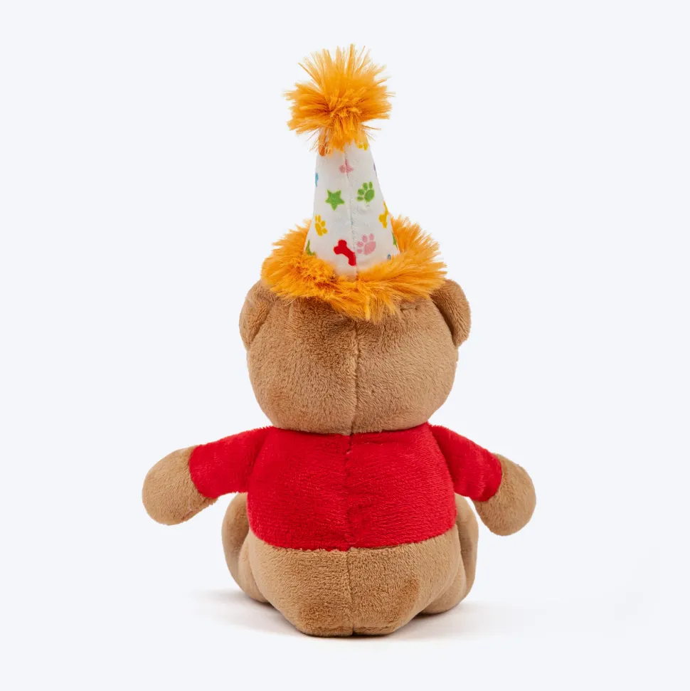 HUFT Barkday Bear Plush Toy For Dog - Multicolor