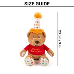 HUFT Barkday Bear Plush Toy For Dog - Multicolor
