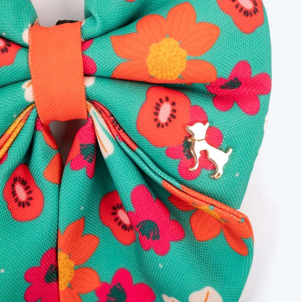 HUFT Beach Bloom Lady Bow Tie For Dog - Green