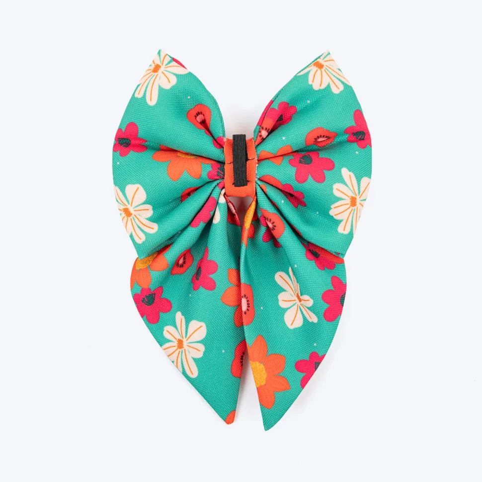 HUFT Beach Bloom Lady Bow Tie For Dog - Green