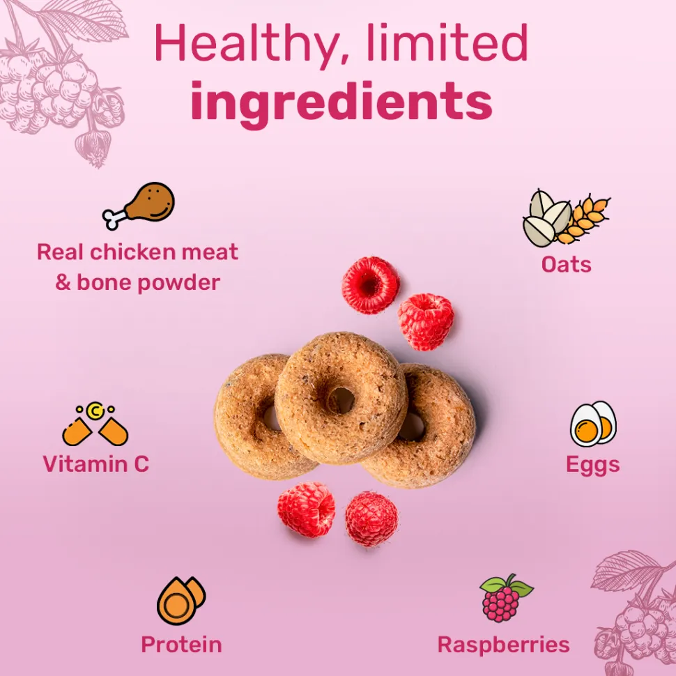 HUFT Berry Bites - Chicken & Raspberries Treats For Dogs - 140 g