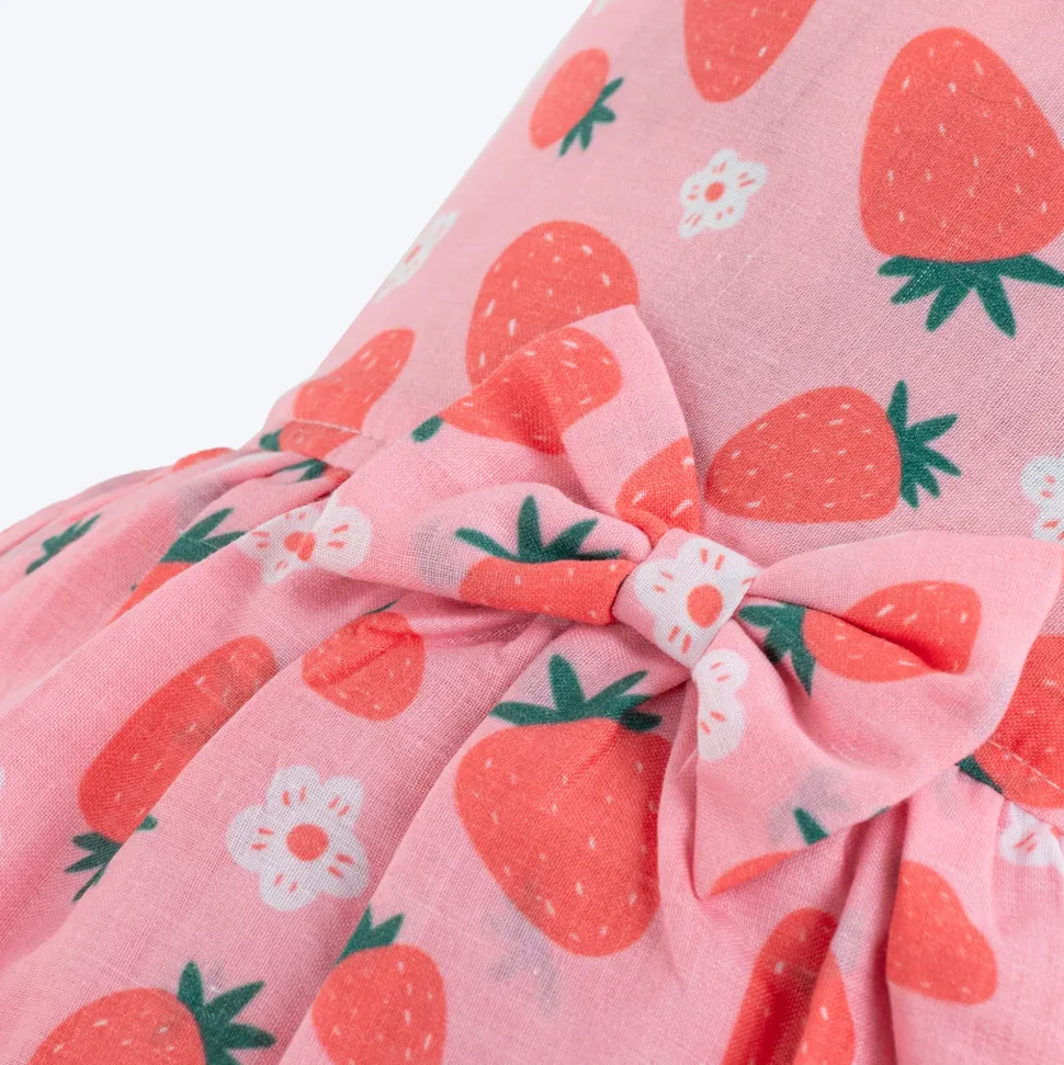 HUFT Berrylicious Printed Dress For Dog - Baby Pink