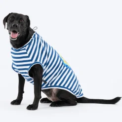 HUFT Best Dog Striped T-Shirt For Dog - Navy Blue & White