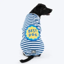 HUFT Best Dog Striped T-Shirt For Dog - Navy Blue & White
