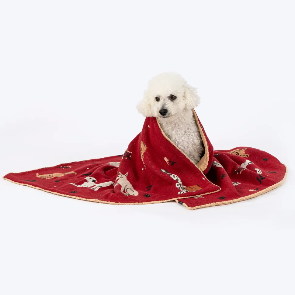 HUFT Bloom Buddies Blanket For Dog & Cat - Red