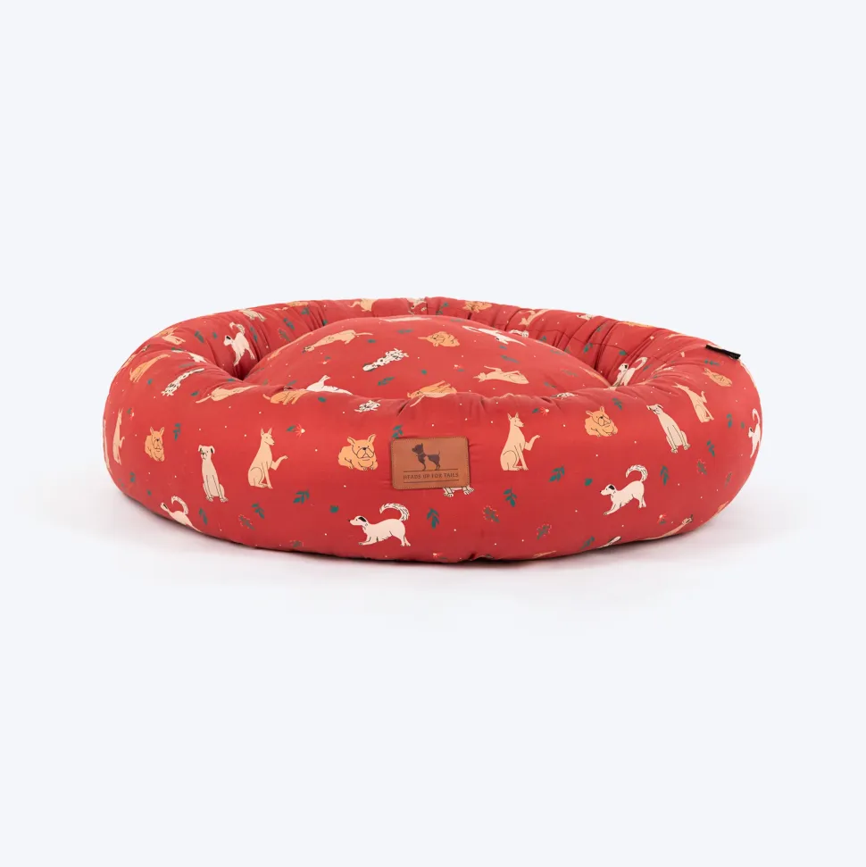 HUFT Bloom Buddies Donut Bed For Dog - Rust