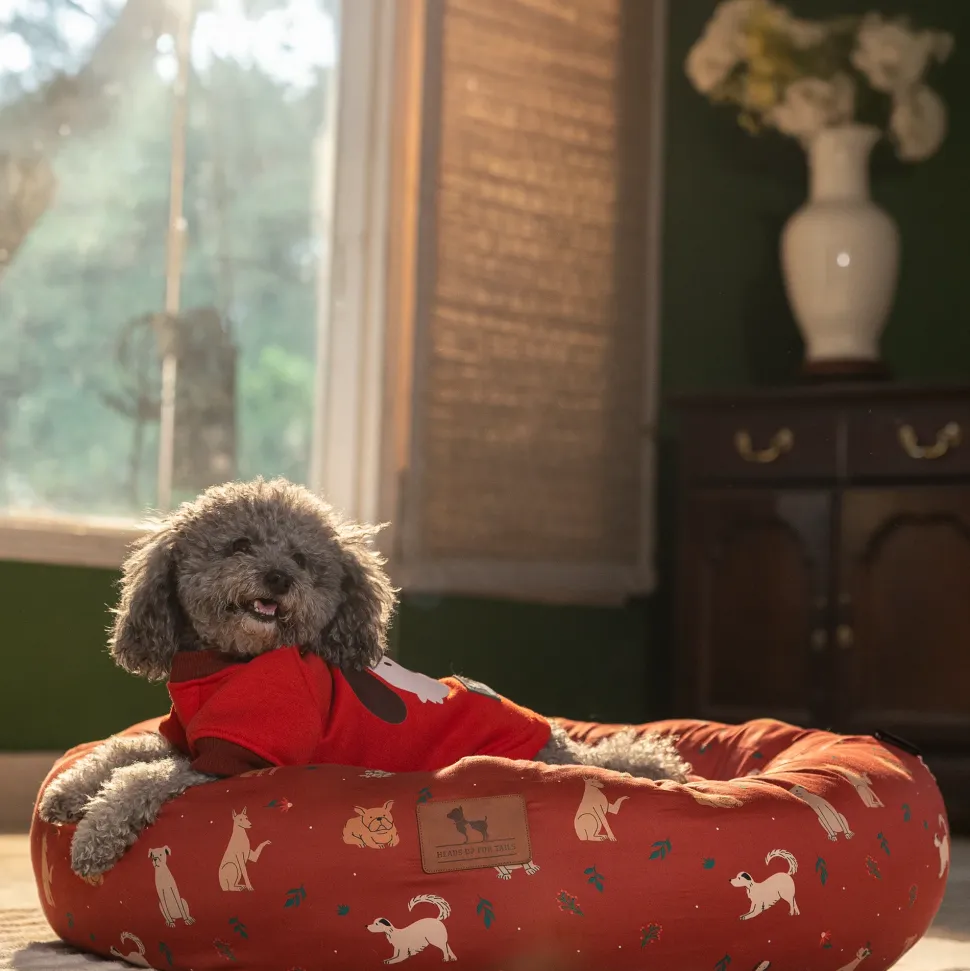 HUFT Bloom Buddies Donut Bed For Dog - Rust