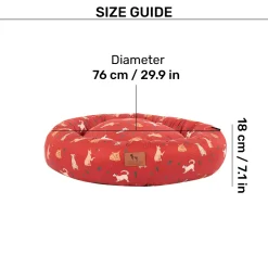 HUFT Bloom Buddies Donut Bed For Dog - Rust