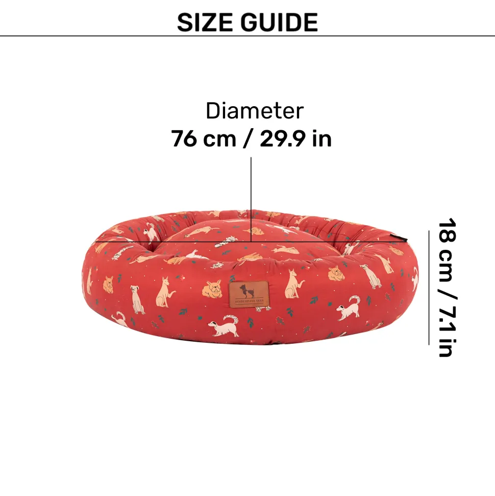 HUFT Bloom Buddies Donut Bed For Dog - Rust
