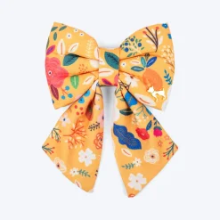 HUFT Blooming Days Printed Lady Bow Tie for Dog - Yellow