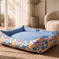 HUFT Bloomscape Lounger Bed For Dog - Blue