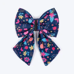 HUFT Bloomscape Printed Lady Bow Tie for Dog - Navy