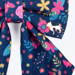 HUFT Bloomscape Printed Lady Bow Tie for Dog - Navy