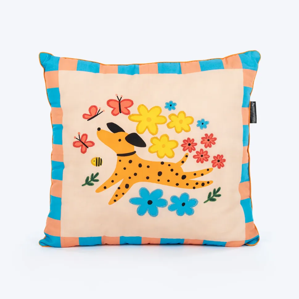 HUFT Blossom Paws Cushion For Pet Lovers - Multicolor